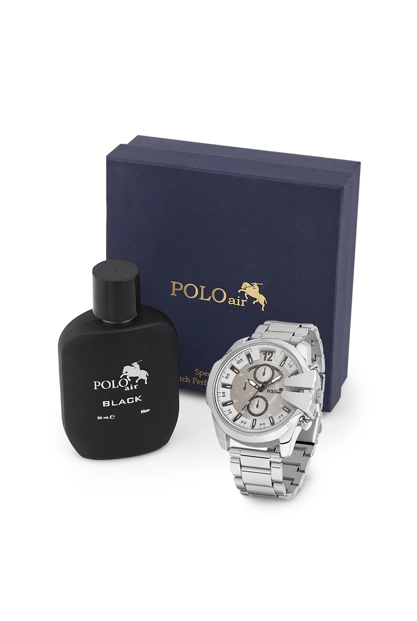 Polo Air Erkek Kol Saati Ve Parfüm Seti Hediyelik Kutusunda Kombin Gümüş Renk PL-0762E11