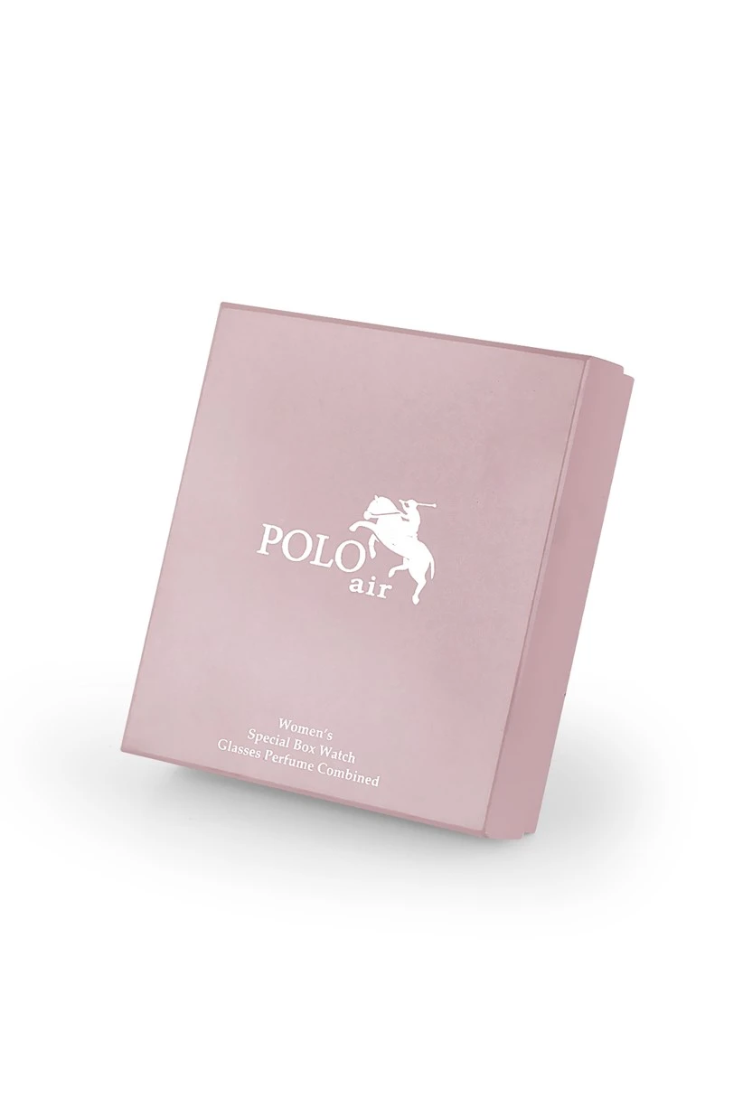 Polo Air Premium Set Dijital  Kadın Kol Saati Gözlük Parfüm Set Kombin Siyah Renk st-2090s5