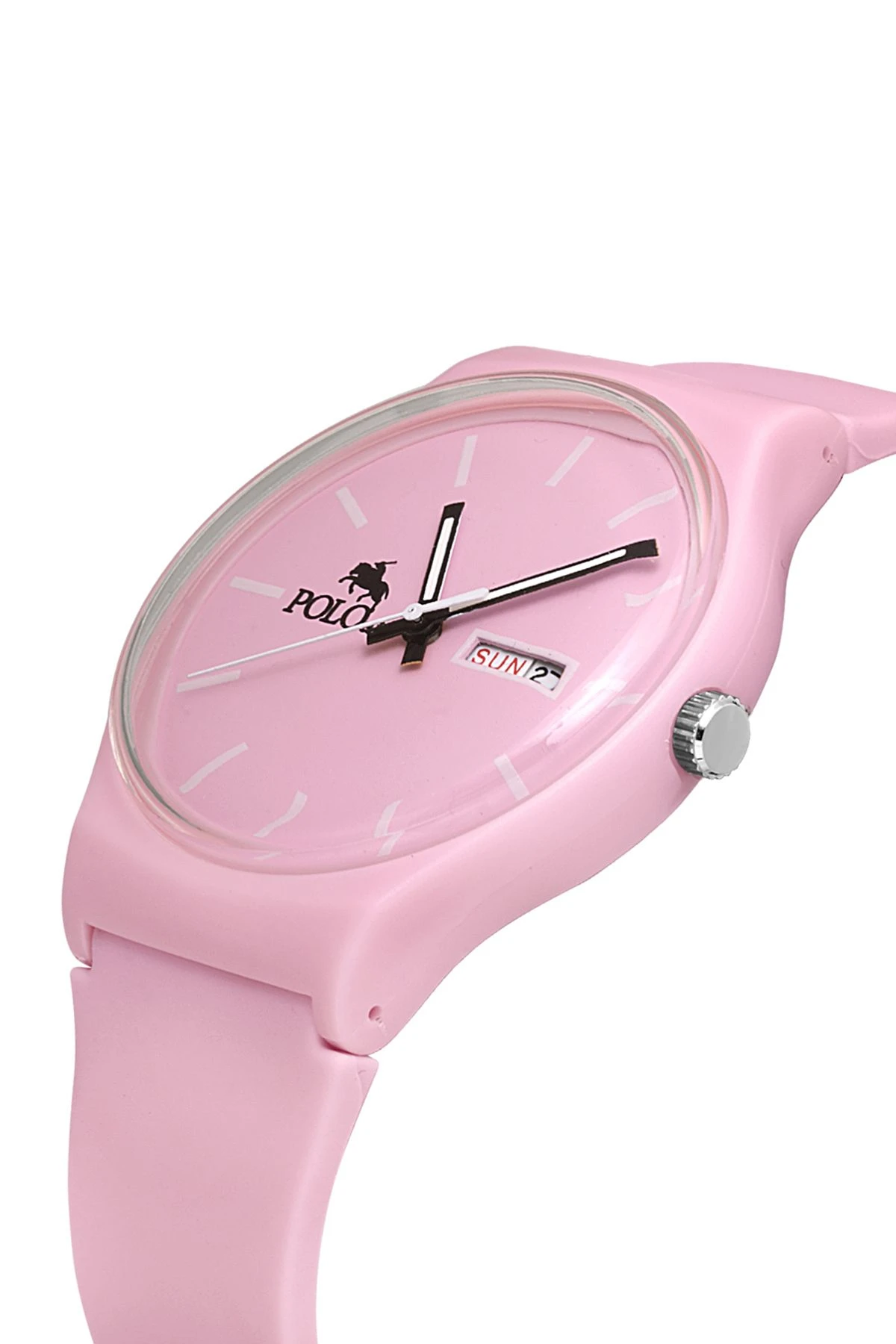 Unisex Silikon Kordon Gün Ay Takvimli Kol Saati Pembe Renk Pl-1481B3X Pembe Pl-1481B3X