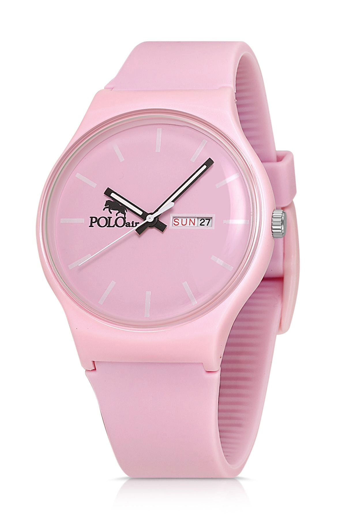 Unisex Silikon Kordon Gün Ay Takvimli Kol Saati Pembe Renk Pl-1481B3X Pembe Pl-1481B3X